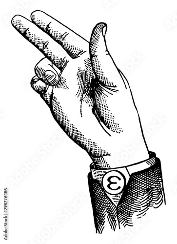 Vocalized Divided Back Consonant, vintage illustration.