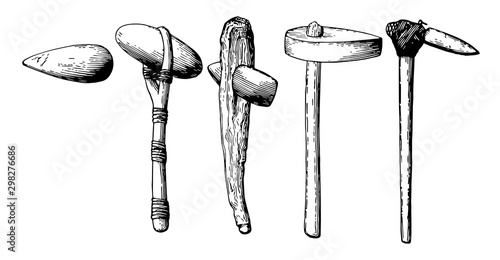 Stone Implements vintage illustration.