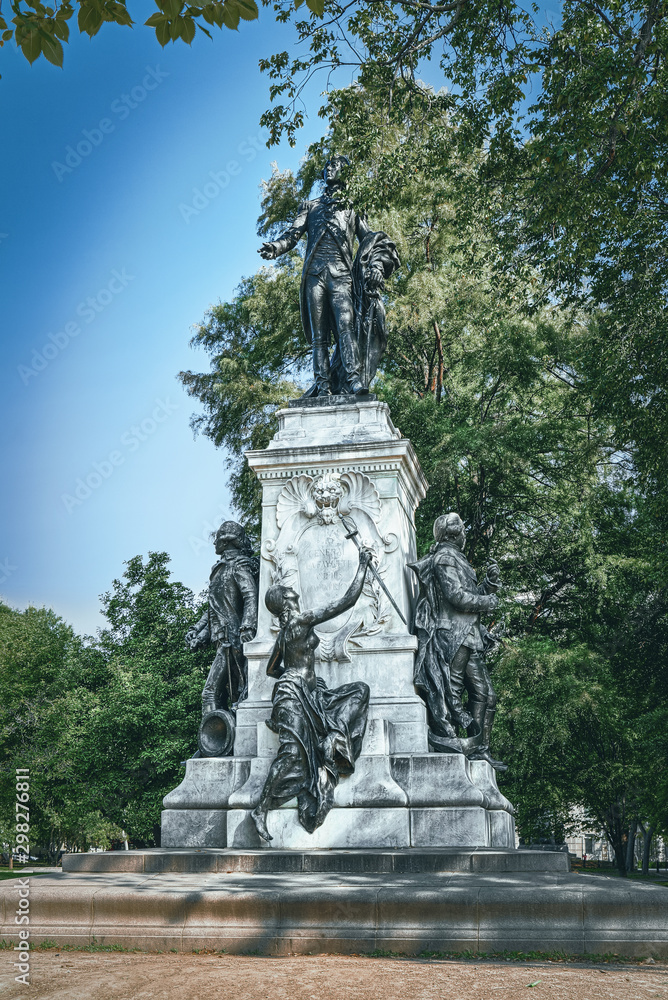 Washington, USA, Lafayette Square and Major General Marquis Gilbert de Lafayette monument.