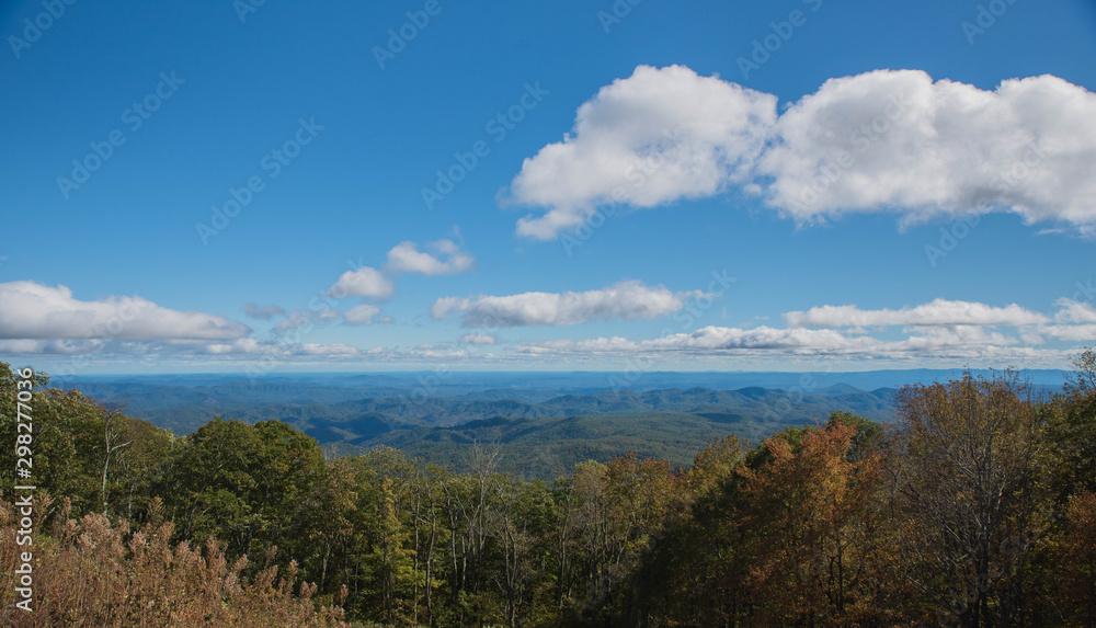 Fall Colors Show - Blue ridge Parkway North Carolina - Drive Through