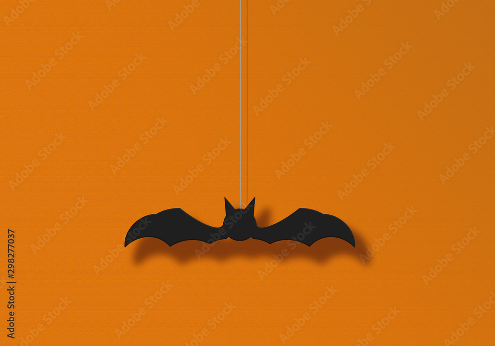 Fototapeta premium Illustration of a bat ornament hanging on the wall. 壁に吊り下げられたコウモリの飾りのイラスト