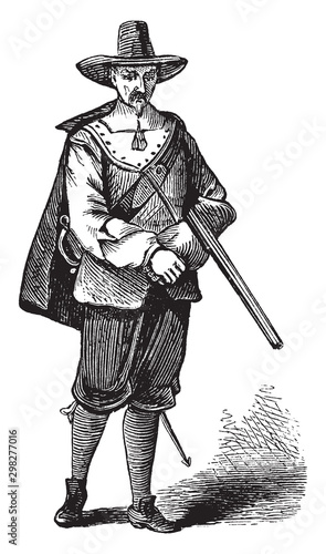 Puritan, vintage illustration.