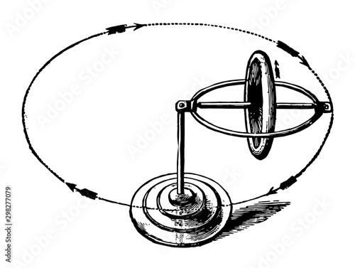 Gyroscope vintage illustration.