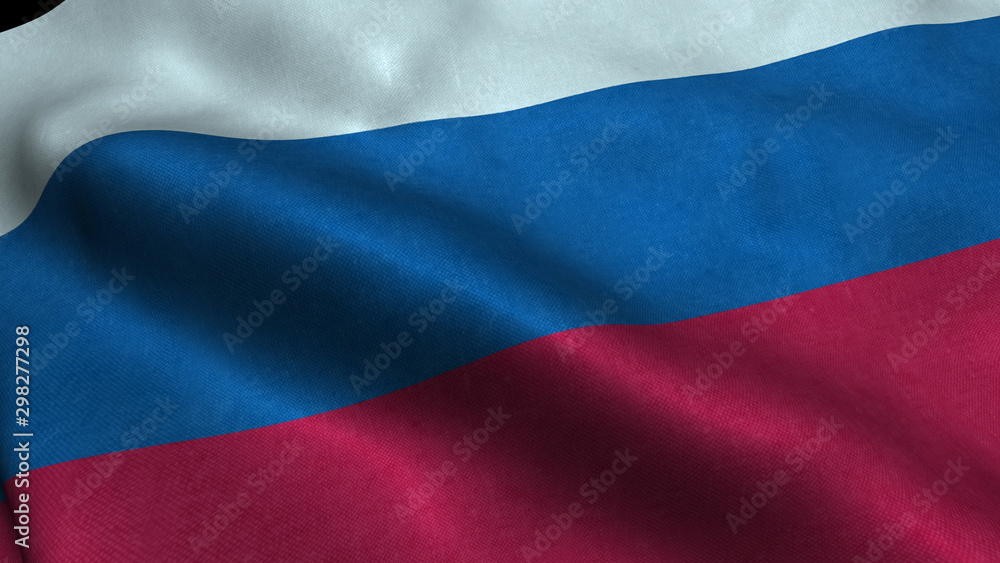 Russian-fed flag with visible wrinkles and realistic fabric. Russian-fed flag with visible wrinkles and realistic fabric.