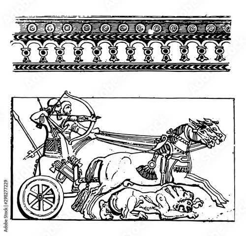Assyrian Divider 2 vintage illustration.