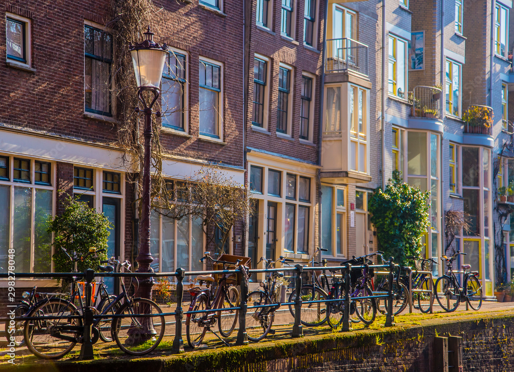 colorful houses in amsterdam