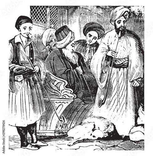 Turks, vintage illustration.