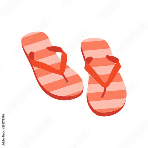 pair of flip flops isolated on white