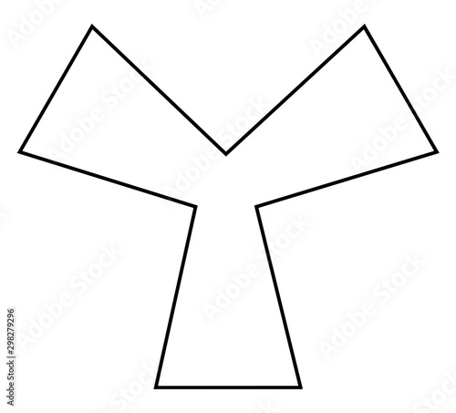 Irregular Concave Nonagon vintage illustration.