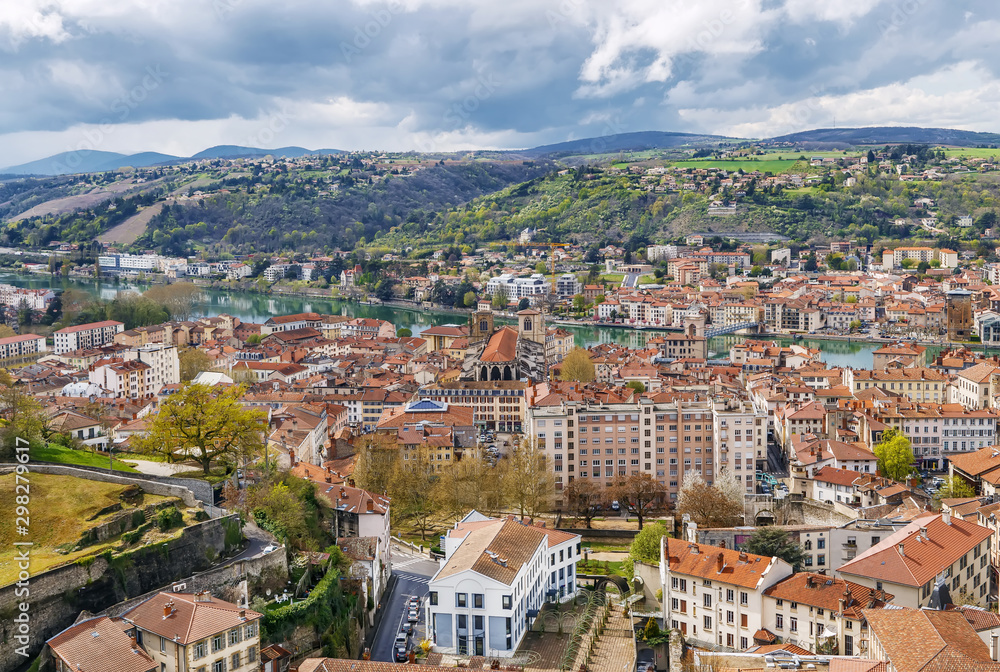 Fototapeta premium An aerial view of Vienne, France