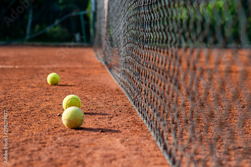 Tennis game. Tennis ball on the tennis court © Vesna