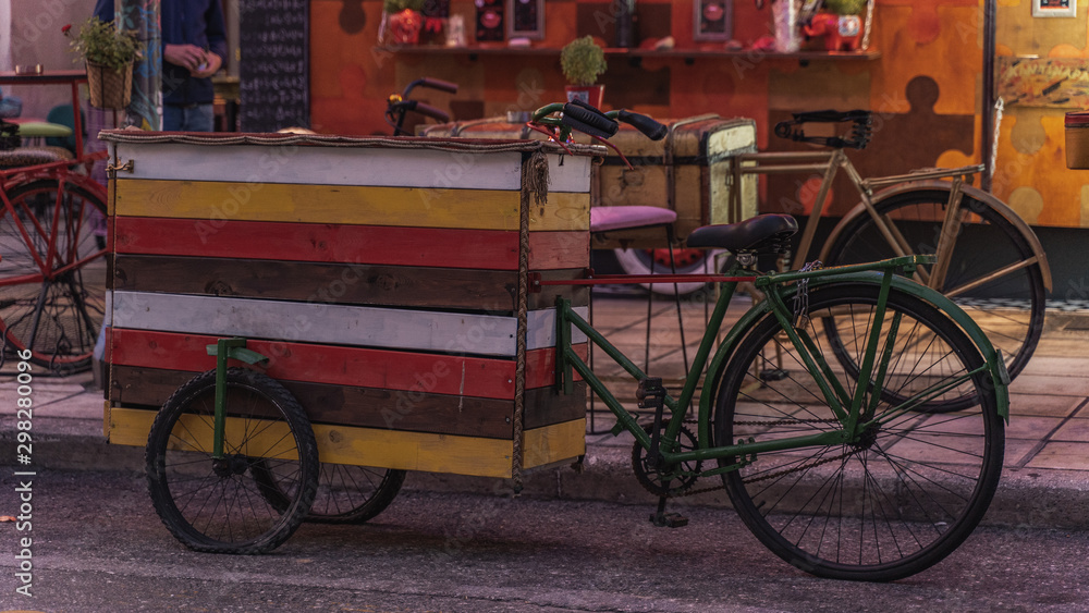 Fototapeta premium three cycle bike at the road