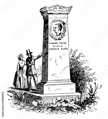 Paine's Monument vintage illustration