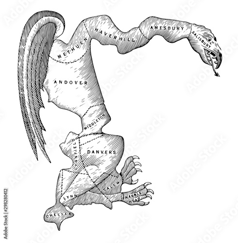 The "Gerrymander" vintage illustration
