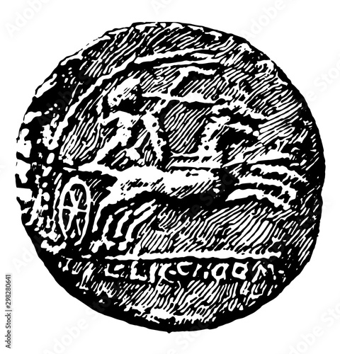 Gallic Coin vintage illustration.