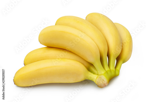 Bunch of ripe delicious bananas, isolated on white background