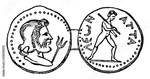 Medal of Attalia vintage illustration.