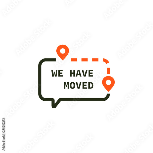 We have moved text. Moved card. Clipart image isolated on white background
