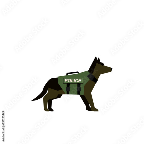 Police dog icon. Clipart image isolated on white background