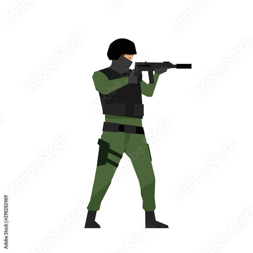 Police swat officer icon. Clipart image isolated on white background
