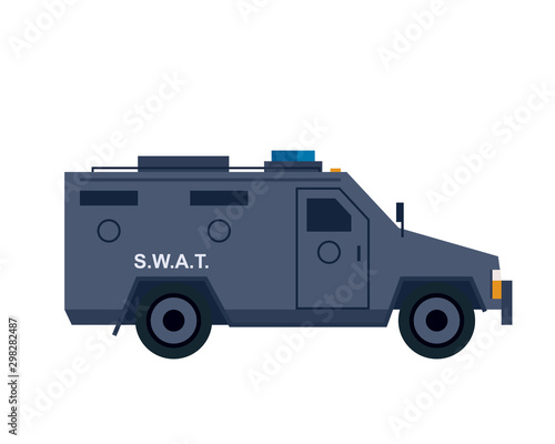 Police swat van icon. Clipart image isolated on white background photo