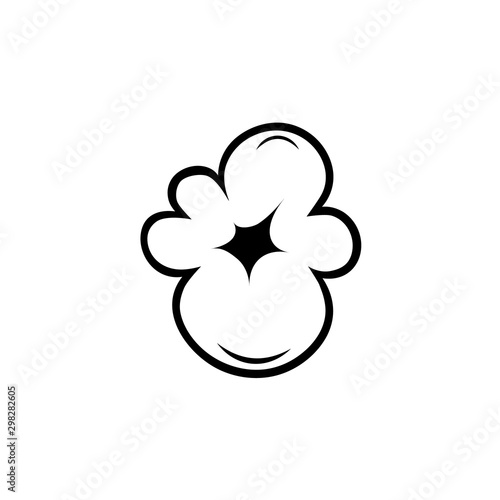 popcorn one piece glyph icon. Clipart image isolated on white background