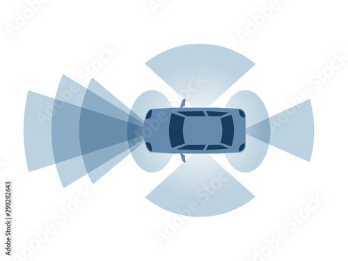 Sensor fusion concept. Clipart image isolated on white background