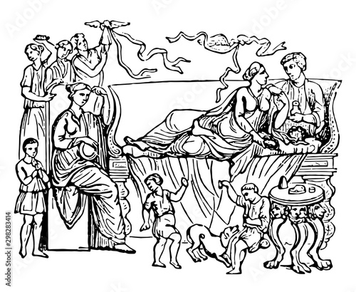 Accubatio vintage illustration.