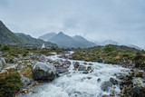River in Langtang Valley with Stupa