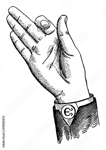 Vocalized Mixed Back Consonant, vintage illustration.