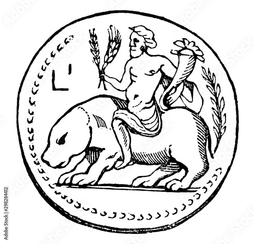 Nile Deity vintage illustration.