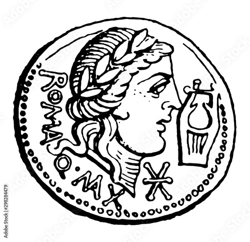 Coin of Fabian Family vintage illustration.