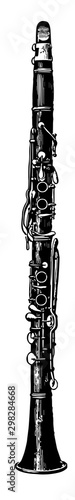 Clarinet, vintage illustration.