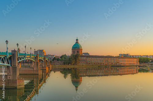 Toulouse city and the sunset