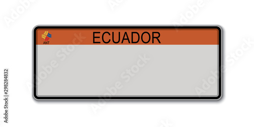 Car number plate. ecuador