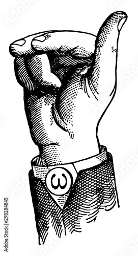 Vocalized Divided Point Consonant, vintage illustration.