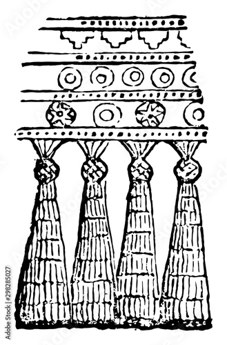 Assyrian Fringe vintage illustration.