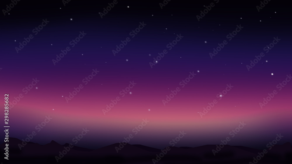 twilight sky and mountains background