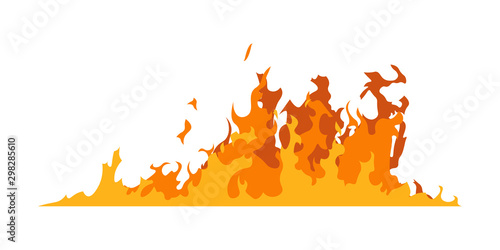 Fire walls. Illustration of a burning strip. Flame drawing. Flaming wall. Vector illustration of a fire.