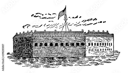 Fort Sumter vintage illustration photo