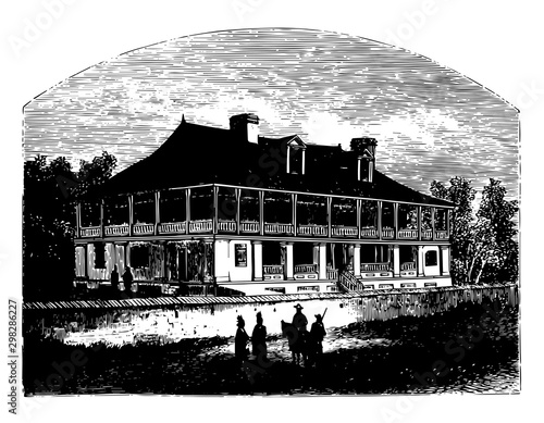 House vintage illustration