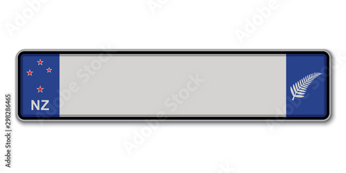 Car number plate. new zealand