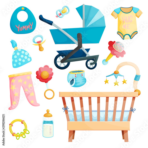 Baby care accessories cartoon stickers set