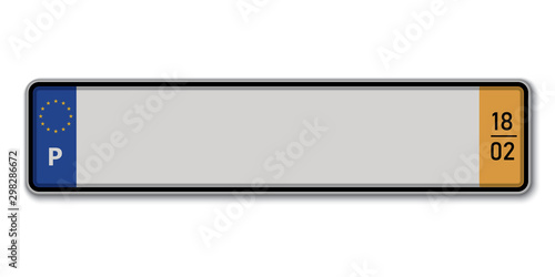 Car number plate portugal