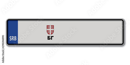 Car number plate serbia
