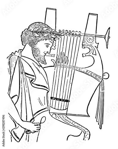 Lyre, vintage illustration.