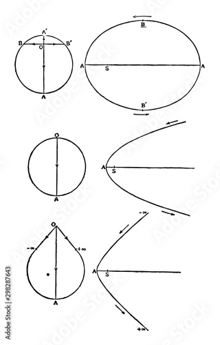 Components of Momentum. vintage illustration.