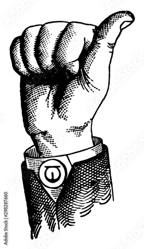 Vocalized Shut Point Consonant, vintage illustration.