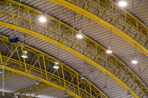 gymnasium's roof or stadium roof with light