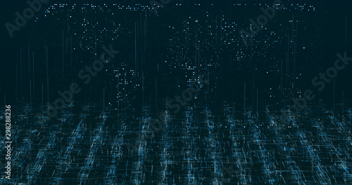 Abstract digital network data background, 3D rendering photo